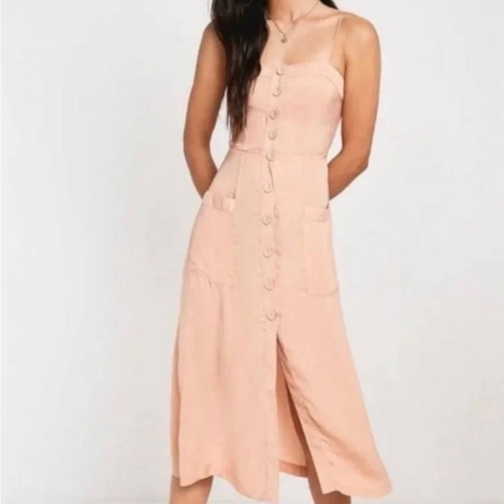 Urban Outfitters Midi Button Dress with tie straps